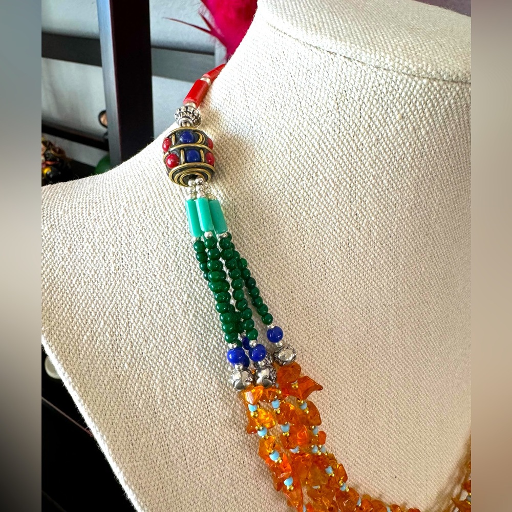 Artisan Nepal Multi-strand Beaded Necklace - Picture 7 of 8